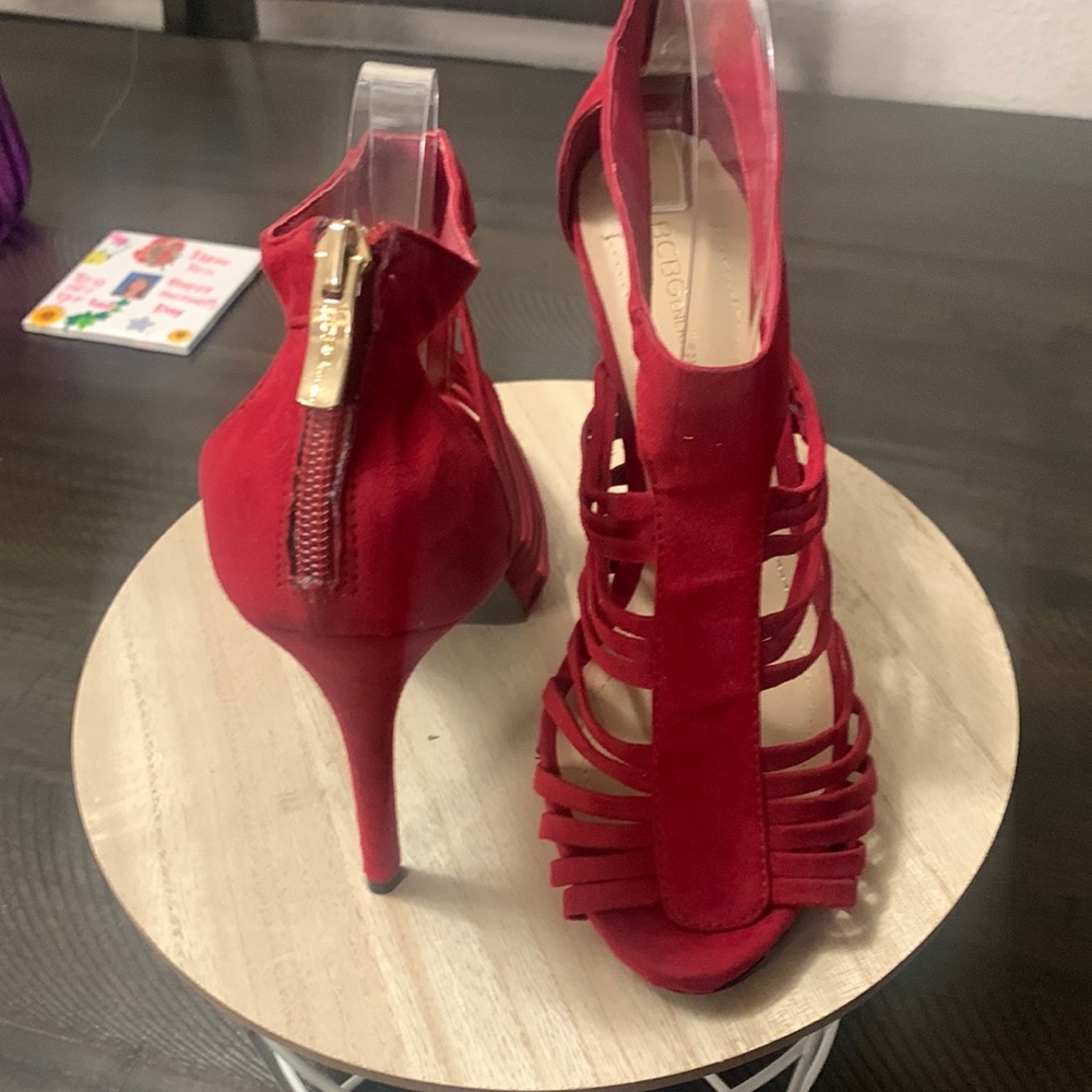 BCBGeneration Red Suede Heels 3” Size 9
